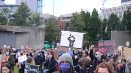 Mancunians take knee at Black Lives Matter march in city centre