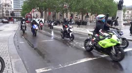 Convoy of motorcyclists head to Whitehall to join Black Lives Matter march