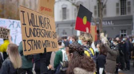 Signs at Black Lives Matter protest, Melbourne