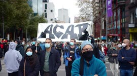 Huge ACAB sign at BLM protest, Melbourne