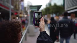 Woman records video of BLM protest, Melbourne