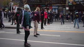BLM protestors hold the line on Bourke Street, Melbourne