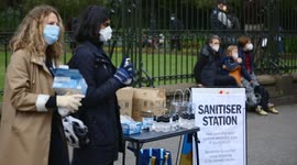 Sanitiser Station at BLM protest, Melbourne