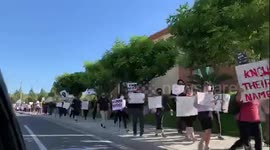 Raw video with hundreds of George Floyd protestors on Portola and El Toro road