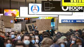BLM protestors down Bourke St, Melbourne