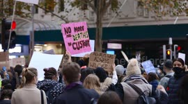 No more deaths in custody sign at BLM protest, Melbourne