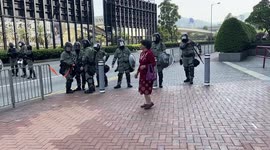 A lady crying at the Hong Kong Polytechnic University siege on 18 November 2019