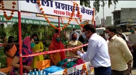 Face mask stalls set up in Kaithal city by Kaithal district administration to guard against corona