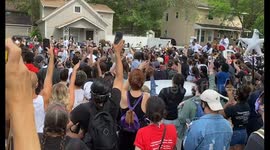 Protestors dance to Hip-Hop during protest in Minneapolis