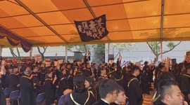 Graduates from the Chinese University of Hong Kong faced back to the stage when playing the national anthem during the graduation ceremony on 7 November 2019