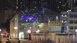 Protestors used laser pointers to flash the police station at the Anti-Extradition Bill protest on 14 August 2019