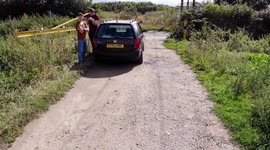 Man running after a drone has a funny fall