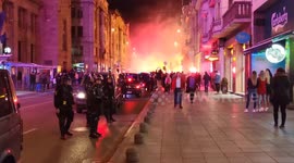 Sarajevo football fans celebrate after team wins league title