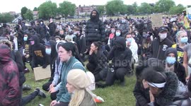 Woman shouts at people not to take a knee during Black Lives Matter protest