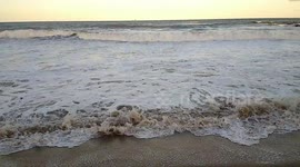 Sea with waves during cyclone passage.
