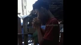Peeling Coconut Skin Only Using Teeth