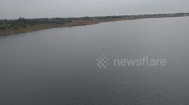Village and river