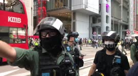 Police stop protesters marching on first anniversary of anti-extradition bill movement in Hong Kong