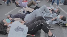 Protesters in London lie down in protest for Black Lives Matter