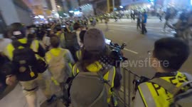 Protesters and journalists shot with pepper balls at point blank range in Hong Kong