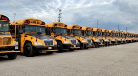 School Buses Sitting Idle