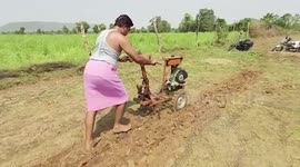 Farmer builds motorised plough from scrap in central India