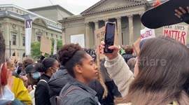 Protesters chant 'Black Lives Matter' during rally in Geneva