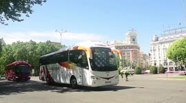 Coach drivers protest in Madrid as transport sector struggles in wake of COVID-19