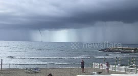 Two menacing 'sea tornadoes' appear off northern Italy coast