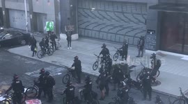 Extended look at police using tear gas and flash bangs to disperse protesters against police brutality in Seattle