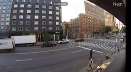 Shocking moment Nest cam captures man wielding knife shot by New York police