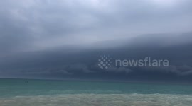 Storm is brewing over Lake Huron in Canada