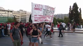 Teachers and students protest against education reform bill in Athens
