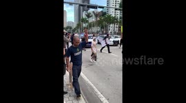 Peaceful protests turn violent on Biscayne Boulevard in downtown Miami