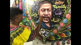 Pakistani truck artist paints George Floyd mural in solidarity with Black Lives Matter movement