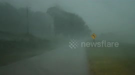 Powerful wind and rain from derecho in Ohio