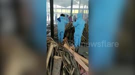 Officials cremate dozens of Covid-19 affected bodies in northern India's Delhi