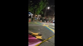 Local artists paint giant Black Lives Matter mural on street in Seattle