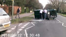 T-bone collision with rollover featuring a classic car