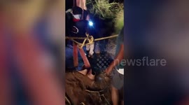 Indian firefighters rescue camel from 40-metre-deep well in marathon operation