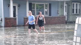 Major flooding with boat rescue in Gilberton, Pa #4