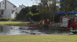 Major flooding with boat rescue in Gilberton, Pa #2