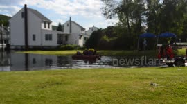 Major flooding with boat rescue in Gilberton, Pa #3