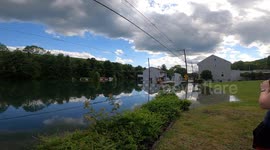 Major flooding with boat rescue in Gilberton, Pa #4