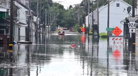 Fire crews use boats to rescue residents after severe flooding hits Gilberton in Pennsylvania