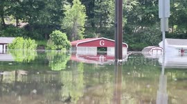 Newsflare Edit - Major flooding with boat rescue in Gilberton, Pa #4