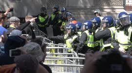 Riot police clash with right-wing protesters during protest in central London