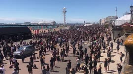 Thousands turn out for BLM rally in Brighton and appear to observe social distancing