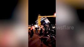 Passengers evacuated after ferry capsizes in Indonesia