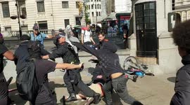Violent clashes break out in Trafalgar Square as one man appears to be seriously injured